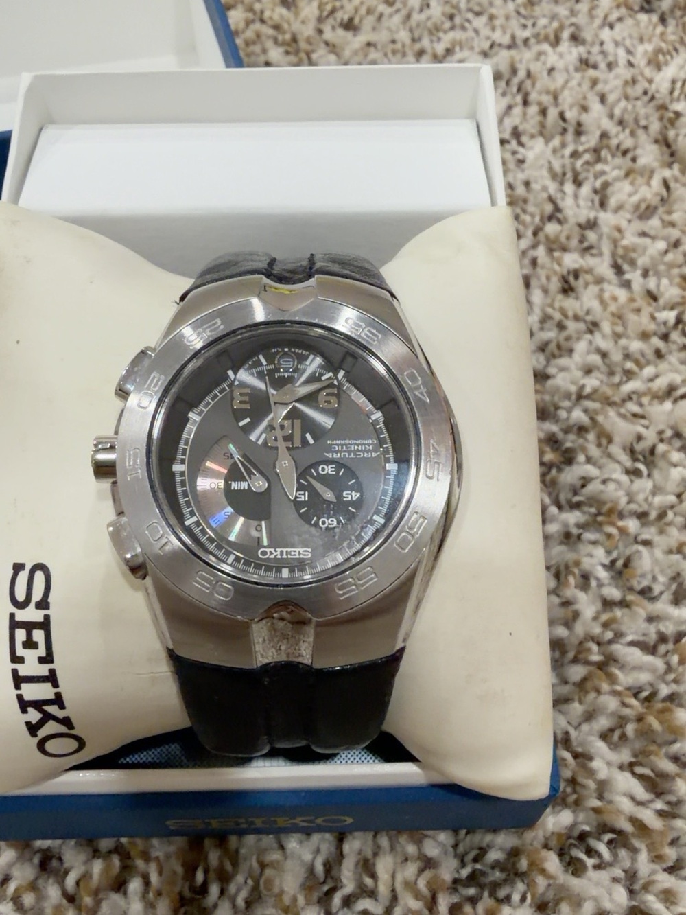 Seiko Arctura SNL025 7L22-0AJ0 Kinetic Chronograph Watch w/ Box
